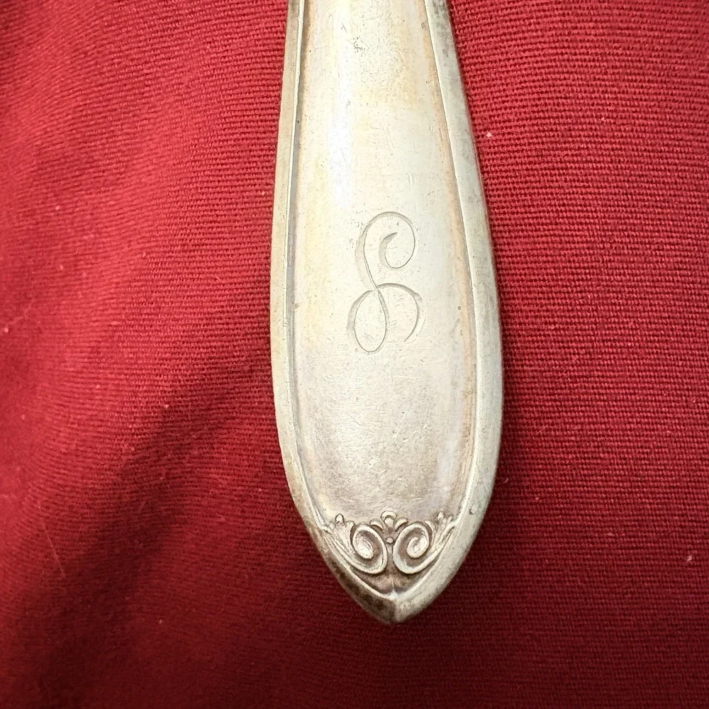 Vintage Wallingford Co No 29 Silverplate Teaspoons Set of 6 Monogram S 1900-1920